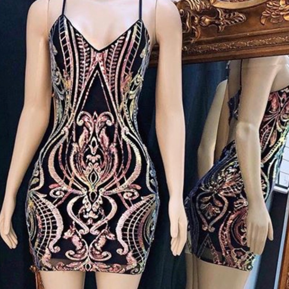 HOLOGRAPHIC BODYCON DRESS